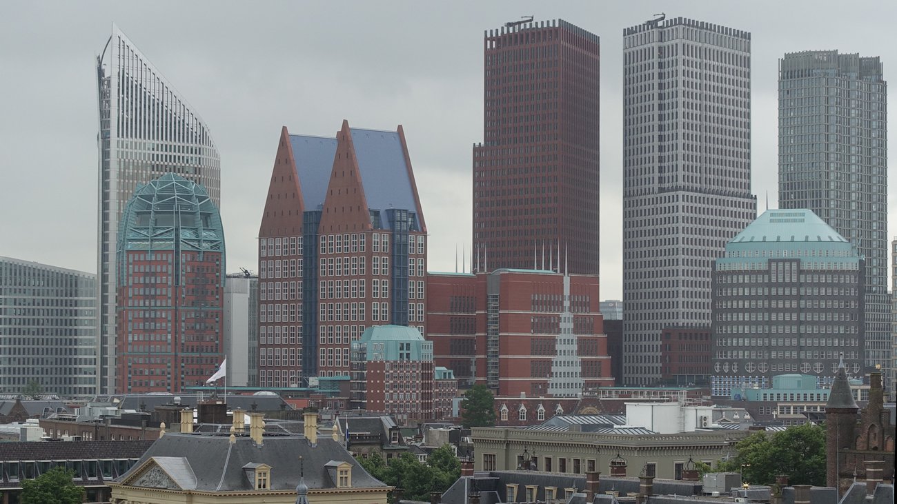 Modern buildings skyline den Haag