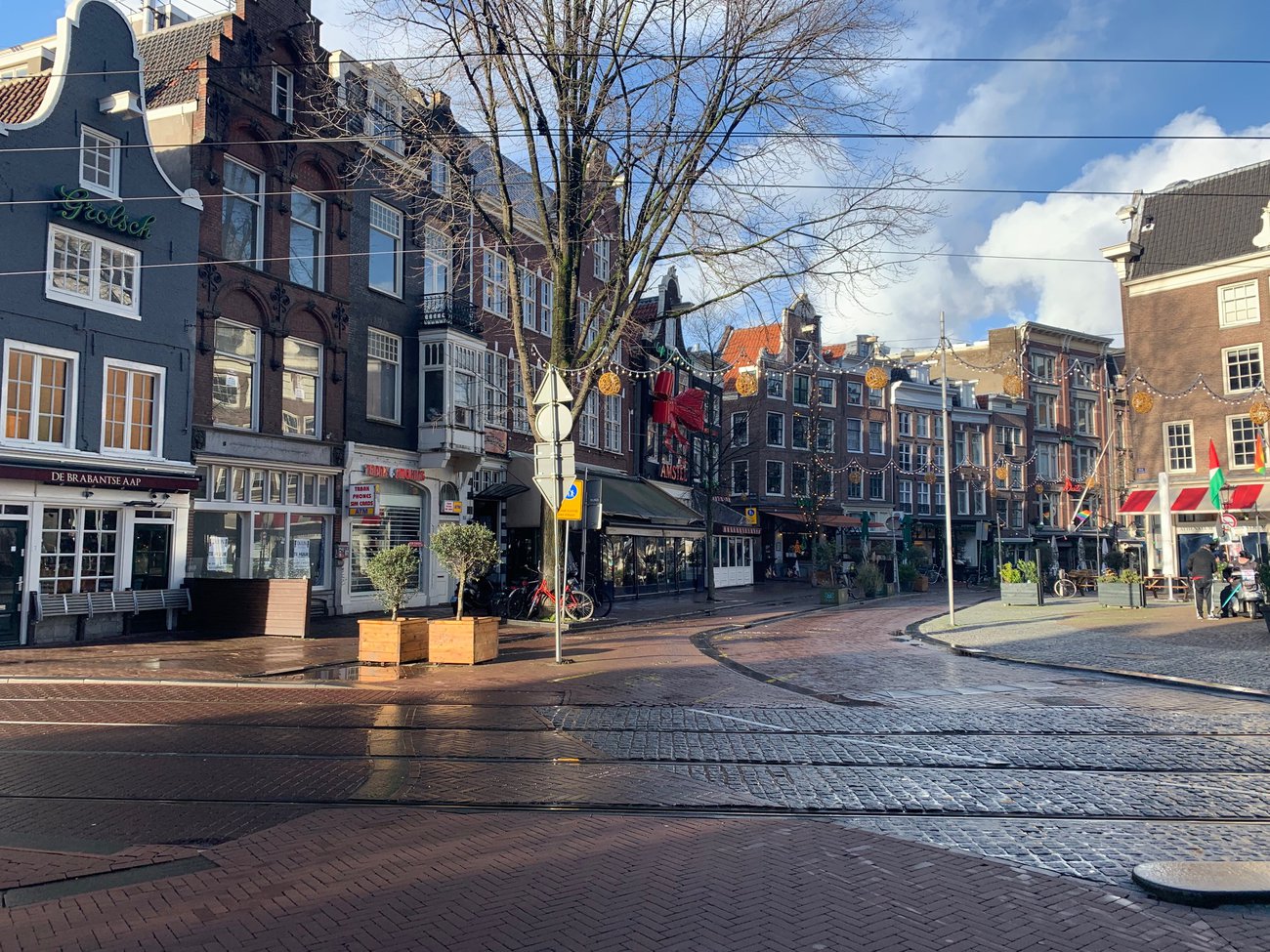 Spui square Amsterdam during lockdown