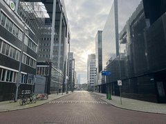 Deserted street in Rotterdam during lockdown