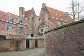 Back alley with stepped gable house Middelburg