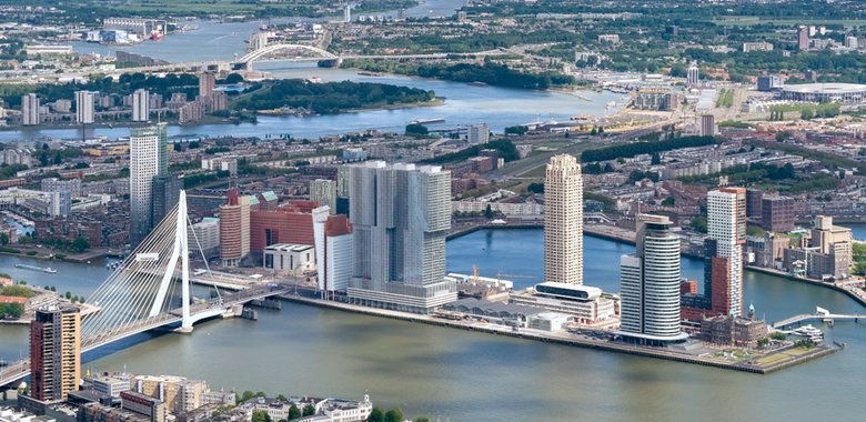 Modern skyline with river Rotterdam