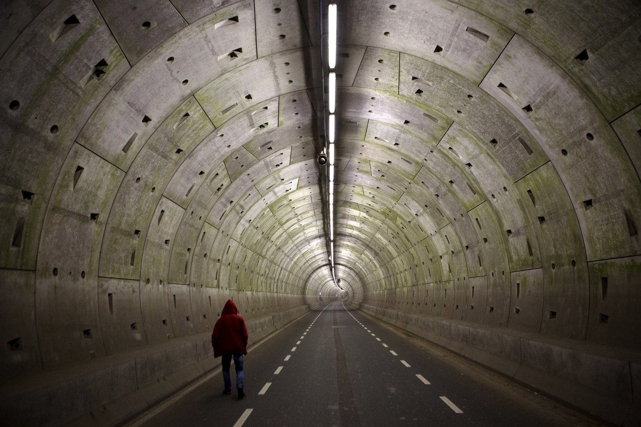 Concrete tubular biketunnel Rotterdam